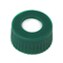 Green, 12 x 32mm Screw Neck Cap and preslit PTFE/silicone Septum, 100/pkg