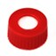 Red, 12 x 32mm Screw Neck Cap and preslit PTFE/silicone Septum, 100/pkg