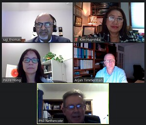 video conference meeting with various faces