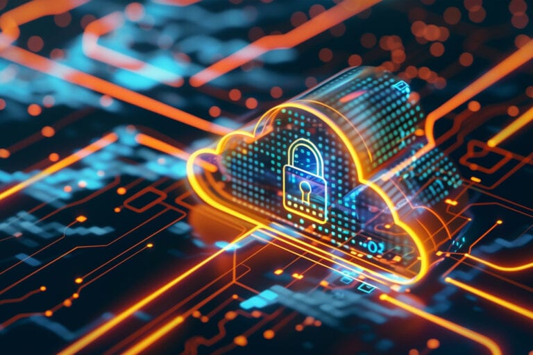 cloud security data protection with padlock