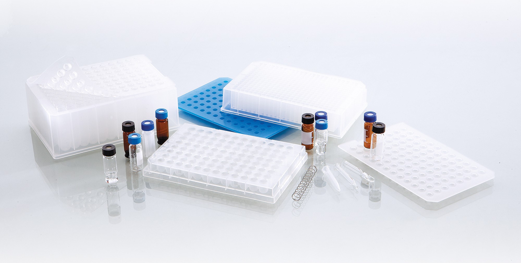 Various vials and plate sizes