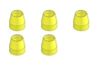 Ferrule, Tefzel,  yellow, 1/8 in,5/pk