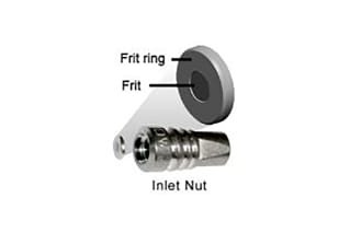 SATINLESS STEEL FRIT AND NUT, 0.2µm, 2.1MM, PKG 5