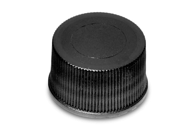 13 mm Solid Black Cap with PTFE/Silicone liner, 100/pk