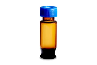 LCGC Certified Amber Glass 12 x 32 mm Screw Neck Max Recovery Vial, with Cap and Preslit PTFE/Silicone Septum, 2 mL Volume, 100/pk