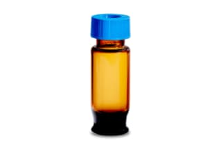 LCMS Certified Amber Glass 12 x 32 mm Screw Neck Max Recovery Vial, with Cap and Preslit PTFE/Silicone Septum, 2 mL Volume, 100/pk