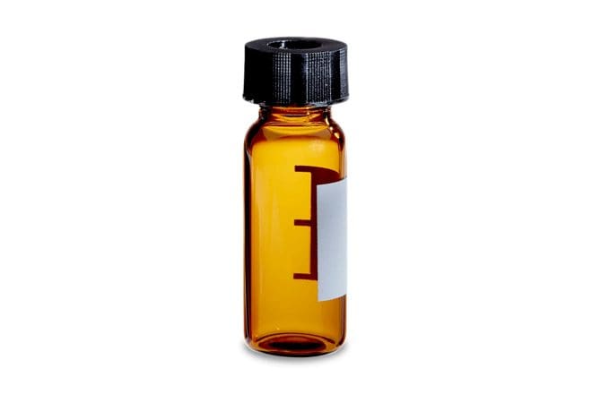 TruView pH Control LCMS Certified Amber Glass, 12 x 32 mm, Screw Neck Vial, with Cap and preslit PTFE/Silicone Septum, 2 mL Volume, 100/pk