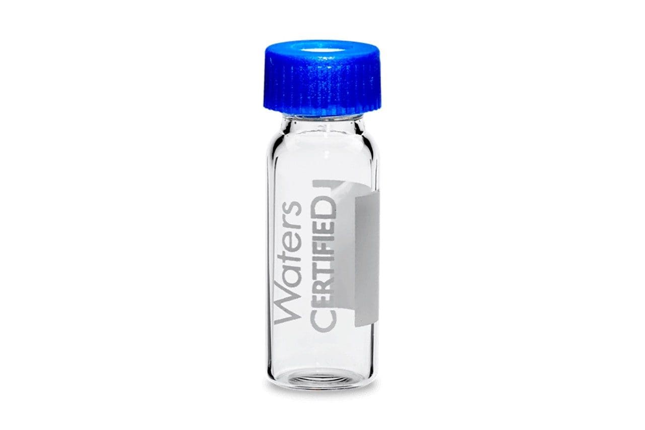 Clear 12x32 Certified Vial with Dark Blue Cap