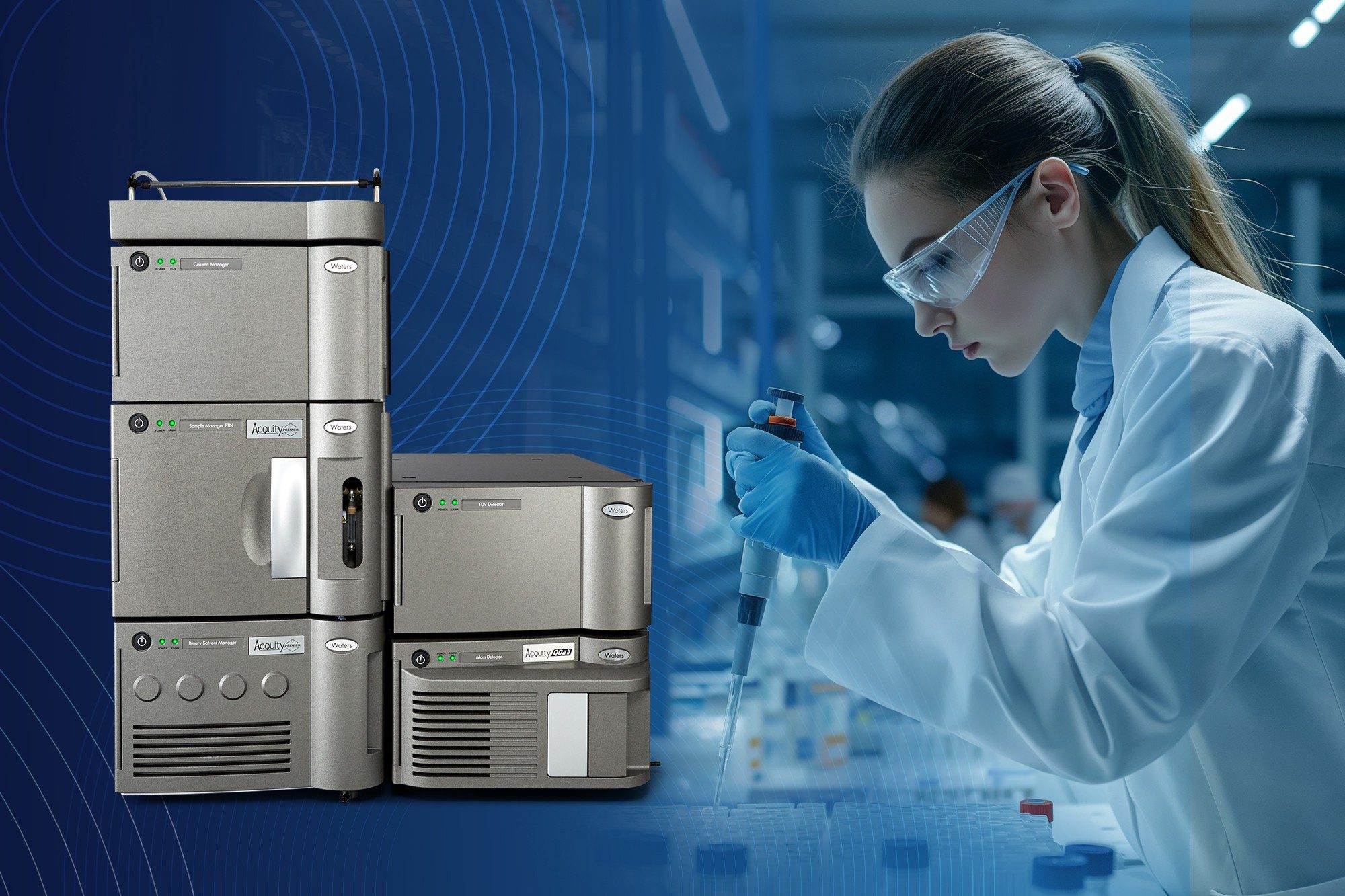 Acquity QDa II Detector With ACQUITY | Scientist in laboratory using pipette