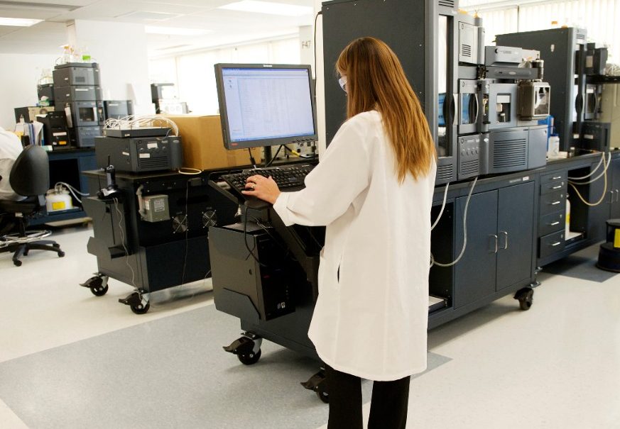 Waters lab with UPLC Systems and scientists working