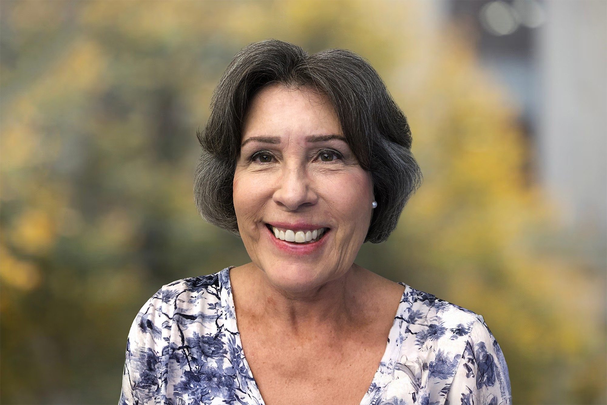 Pearl Huang smiling at camera