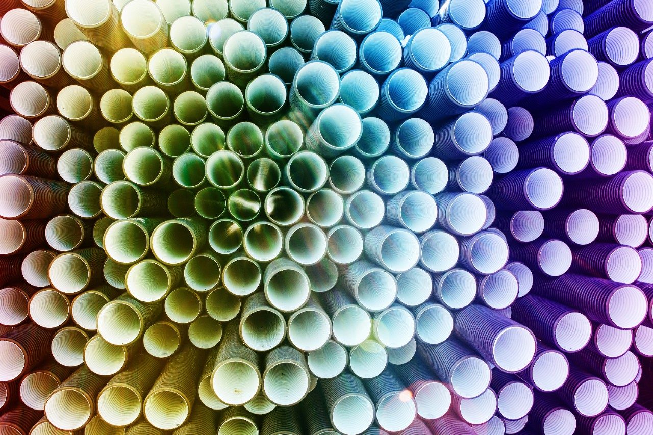 Colorful PVC pipes