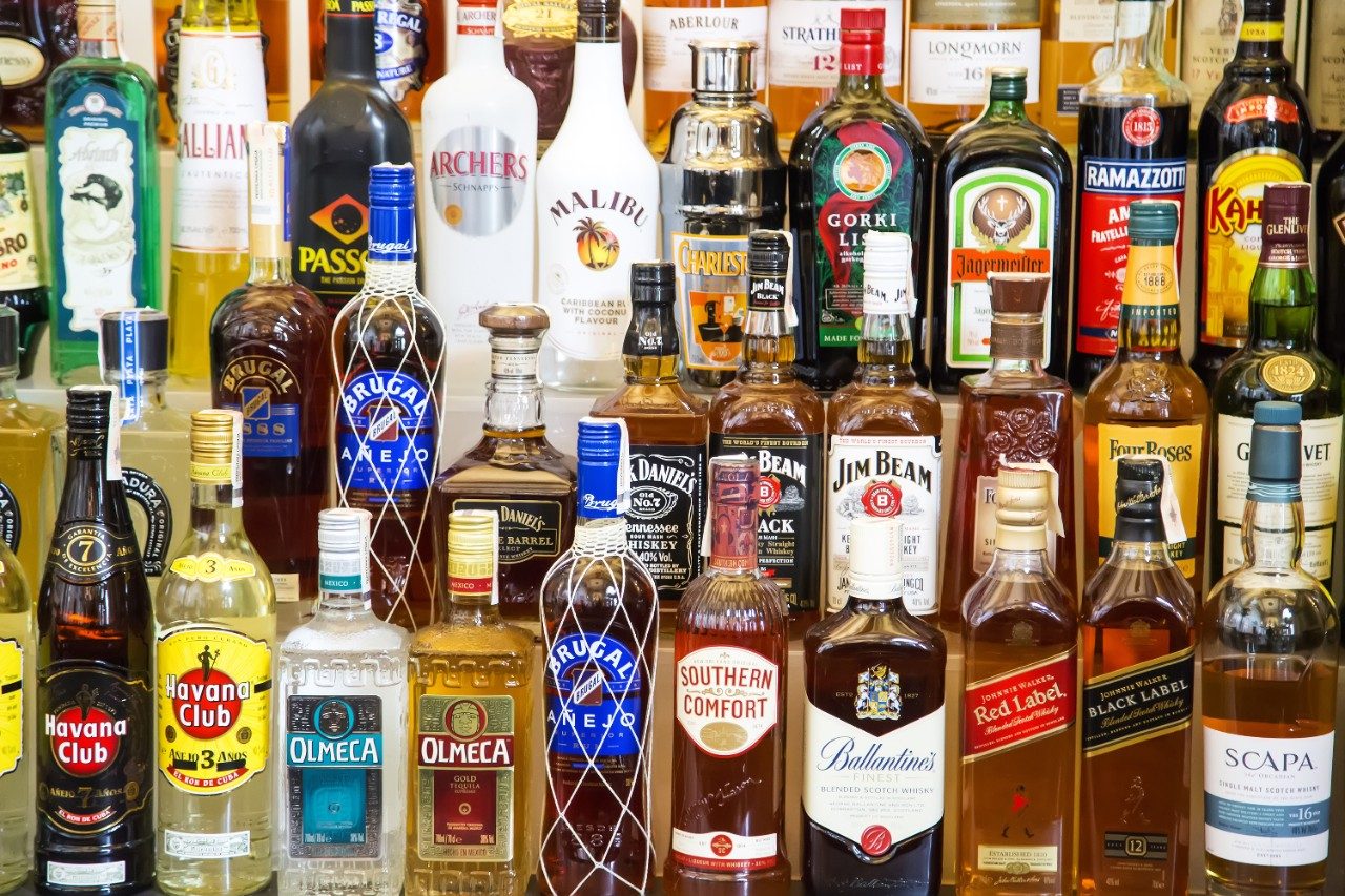 Alcohol bottles