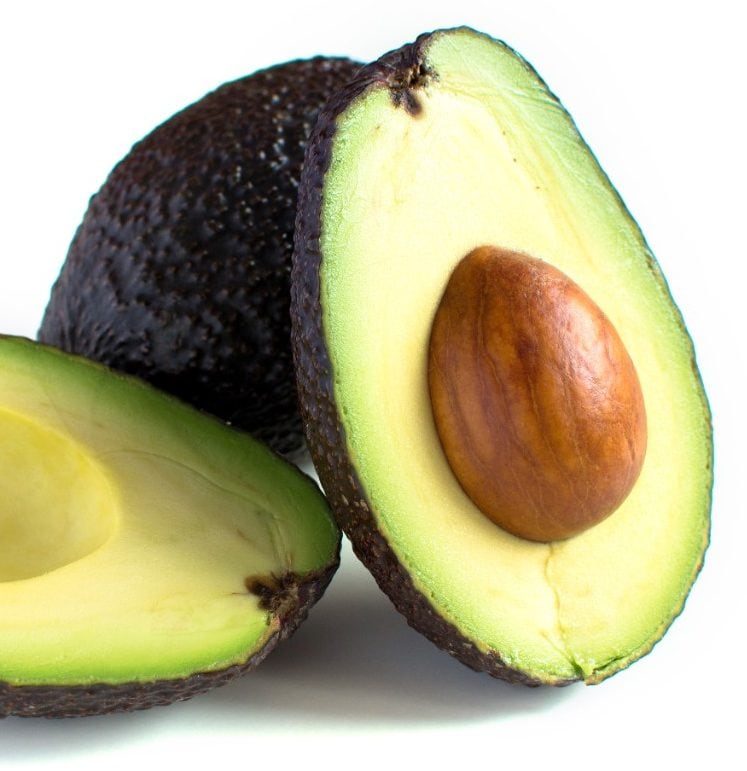 Avocado sliced in half
