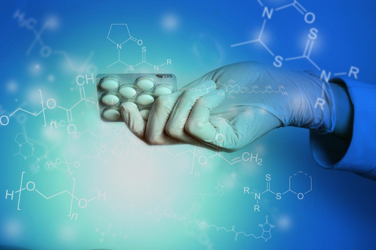 Biomedicine concept with polyethylene glycol formulas