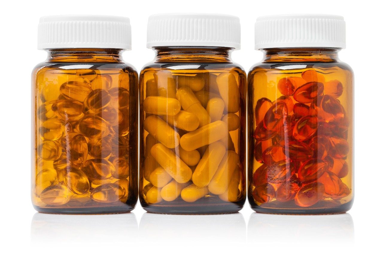 Brown glass bottles for supplements