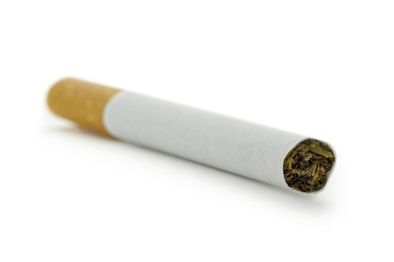 Cigarette on white background