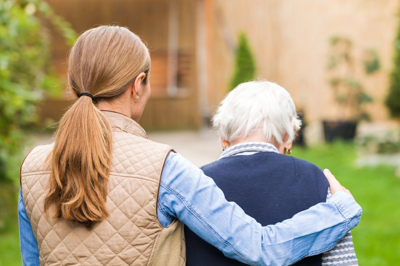 Elderly care of woman with dementia