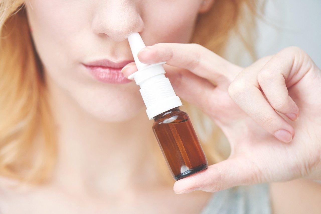 Salmon calcitonin nasal spray