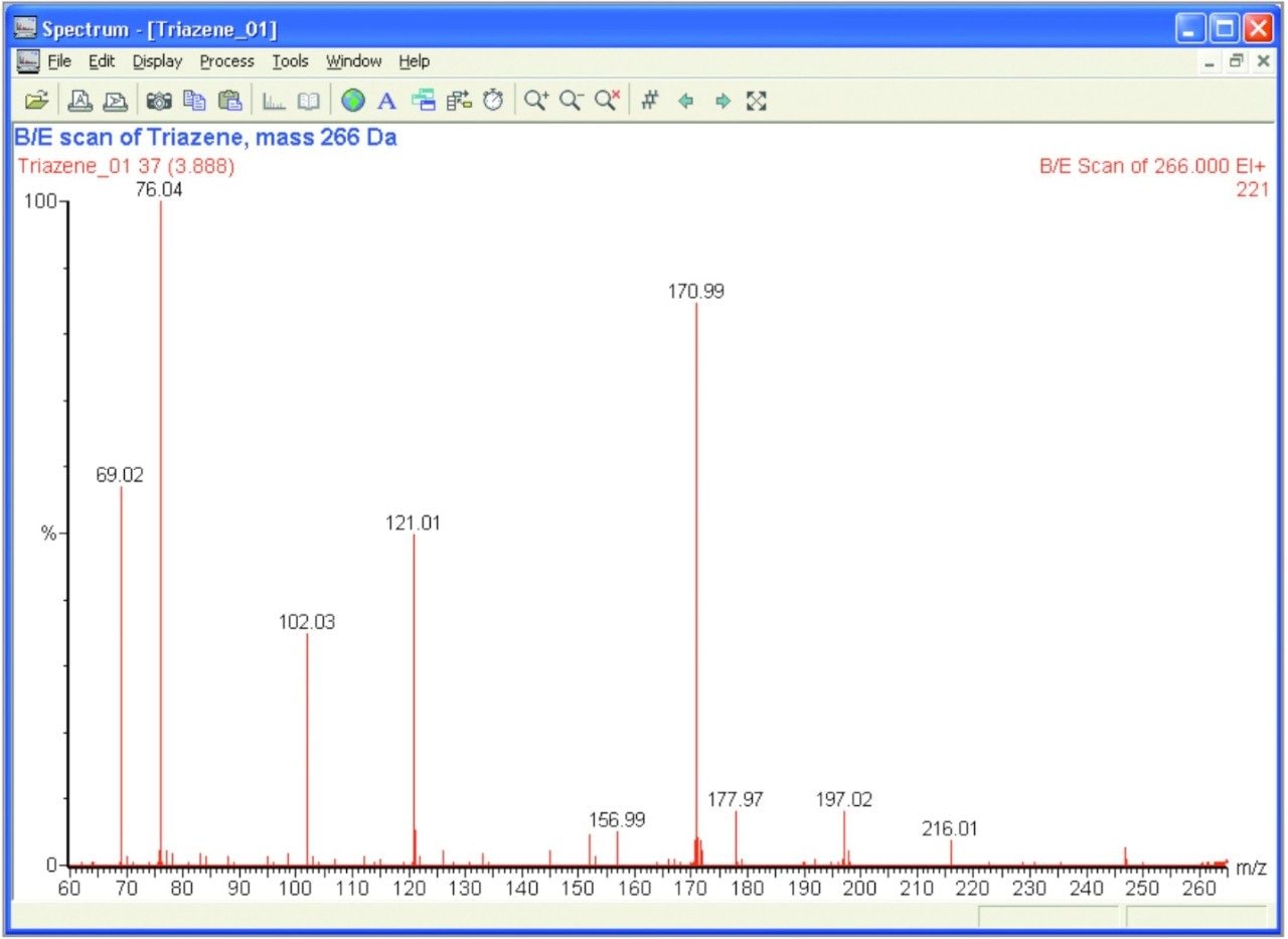  B/E scan of triazene