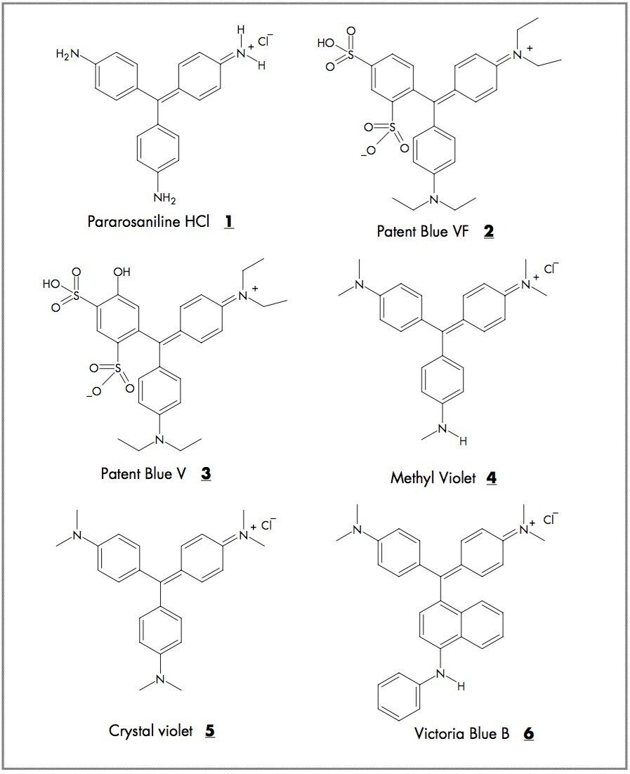  Structures of 6 Triarylmethane Dyes