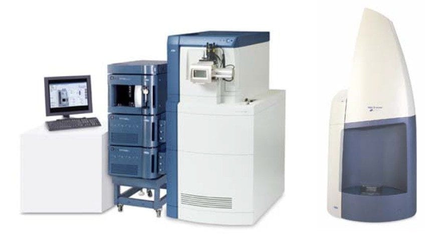 The Waters nanoACQUITY UPLC System, Waters Micromass QTof Premier and MALDI micro MX Mass Spectrometers.