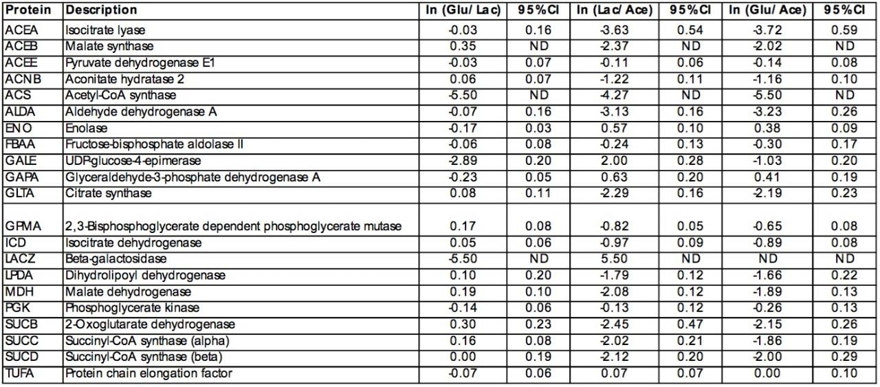 The relative quantitation of the characterized proteins.