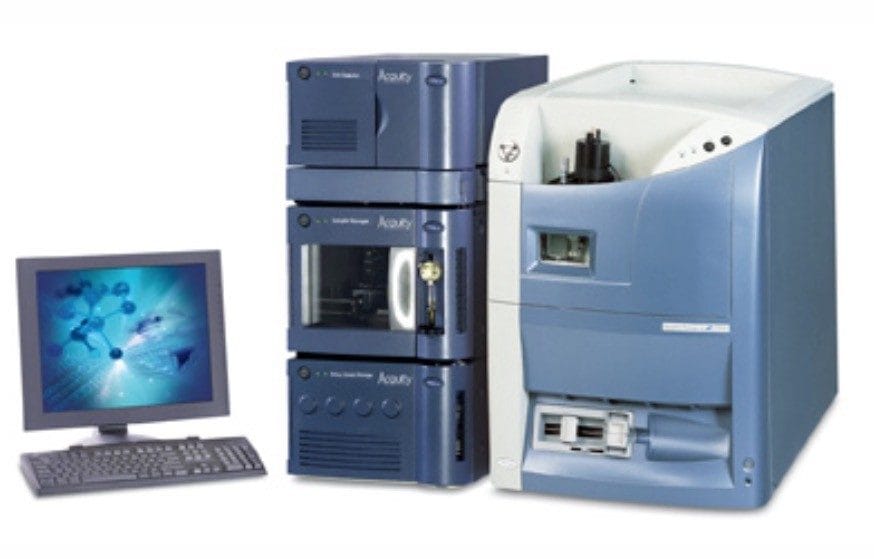 Waters ACQUITY UPLC System with the Waters Micromass Quattro Premier XE Mass Spectrometer.