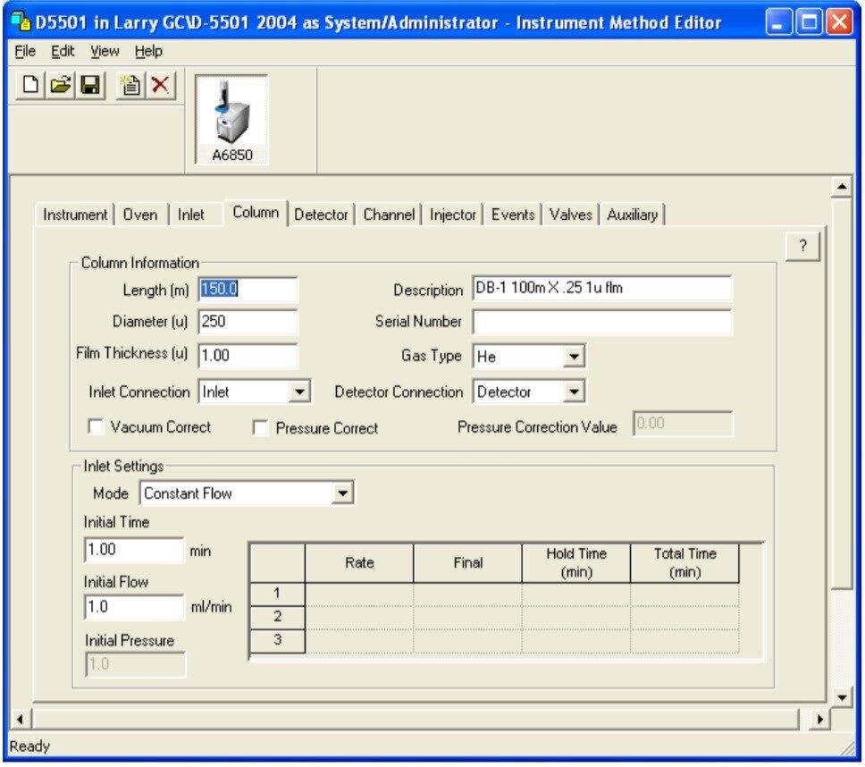 Column Parameters