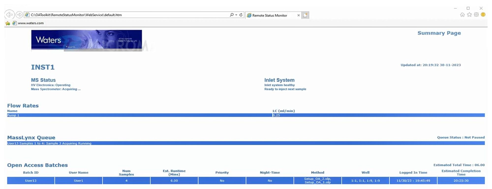 Remote Status Monitor.