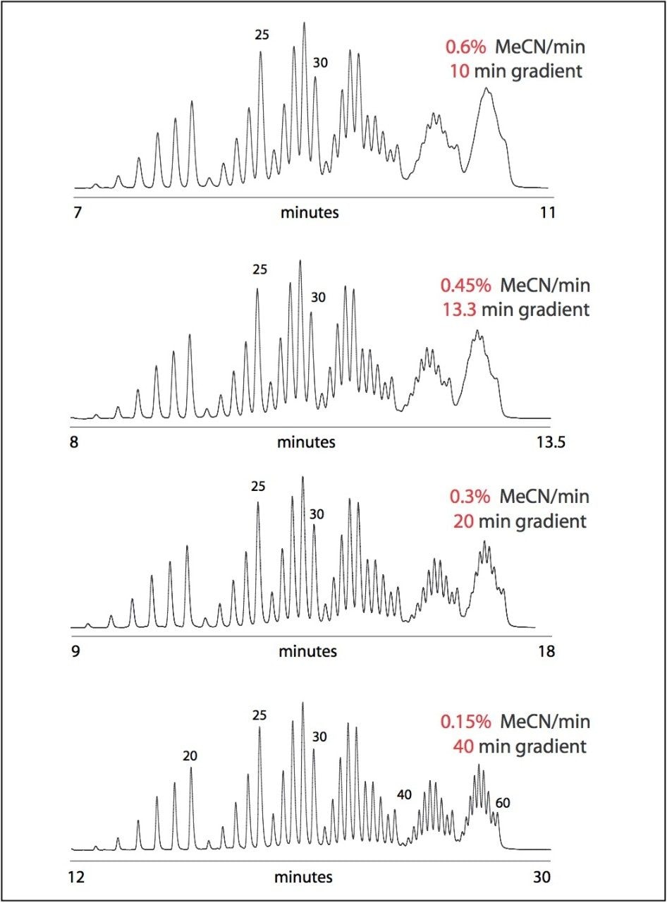Impact of the gradient slope on separation