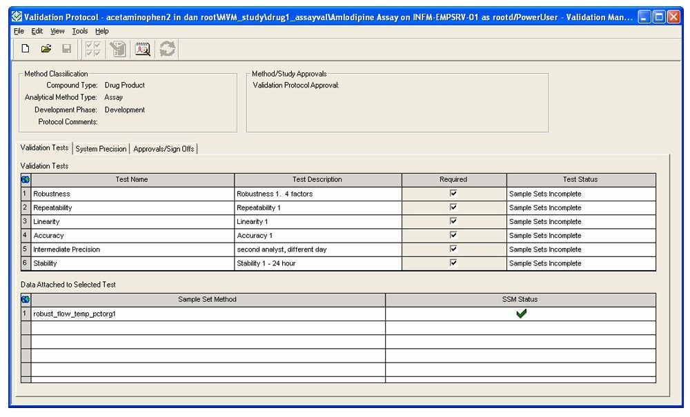 Transfer of Written validation protocol into the validation protocol method template of MVM