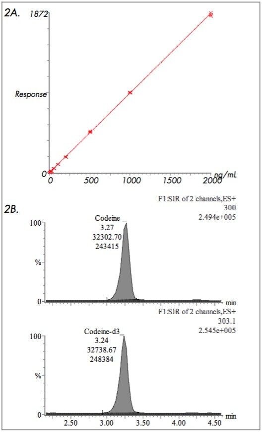 The standard calibration curve for quantification of codeine 