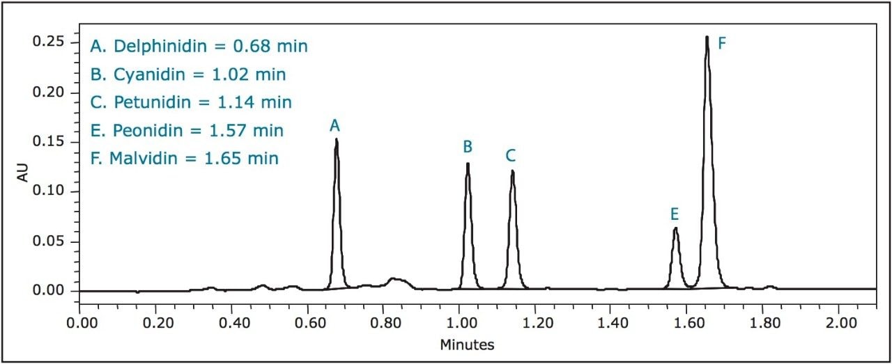UPLC separation of wild low-bush blueberries.