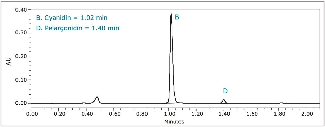 UPLC separation of frozen raspberries.