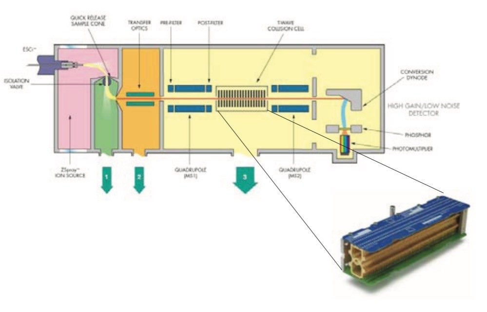 Schematic of TQ Detector with T-Wave Collision Cell.