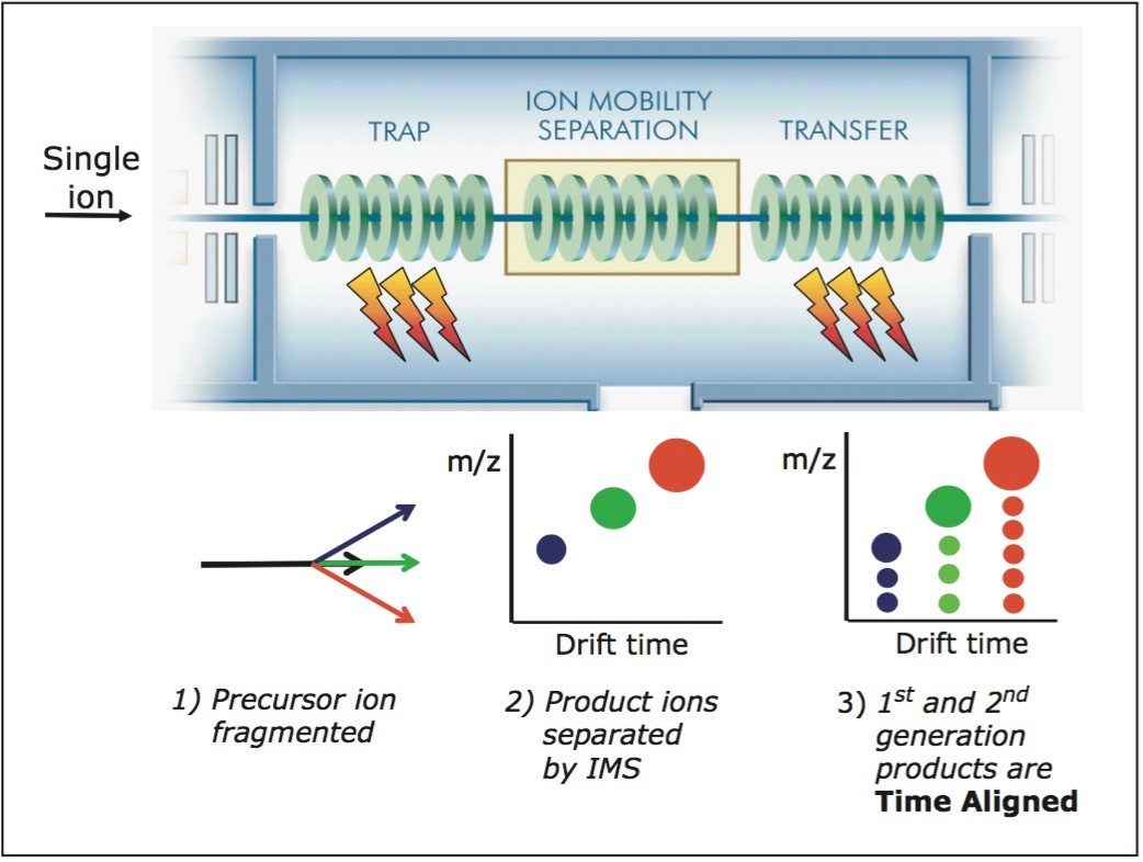 A schematic illustration of time-aligned-parallel (TAP) fragmentation approach using the Triwave device in the SYNAPT HDMS System