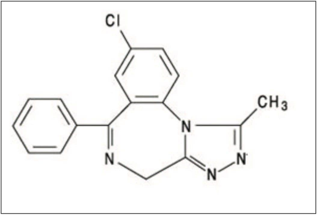 Structure of alprazolam