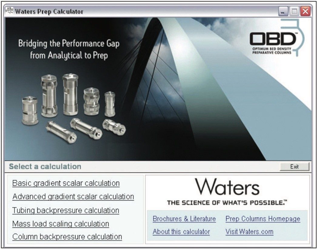Waters OBD Prep カリキュレーター