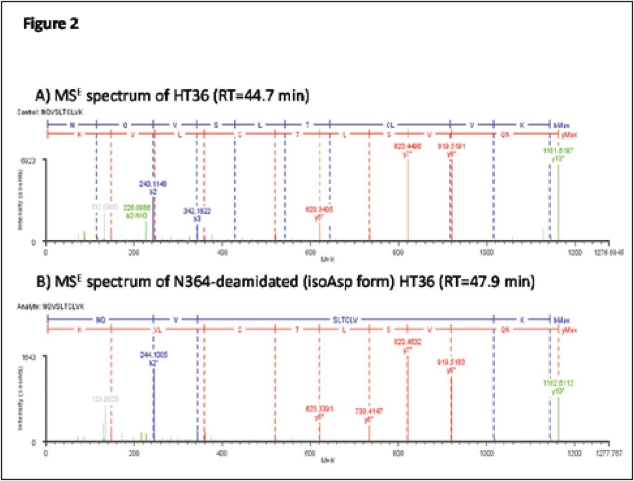 MSE spectra confirmation for peptide