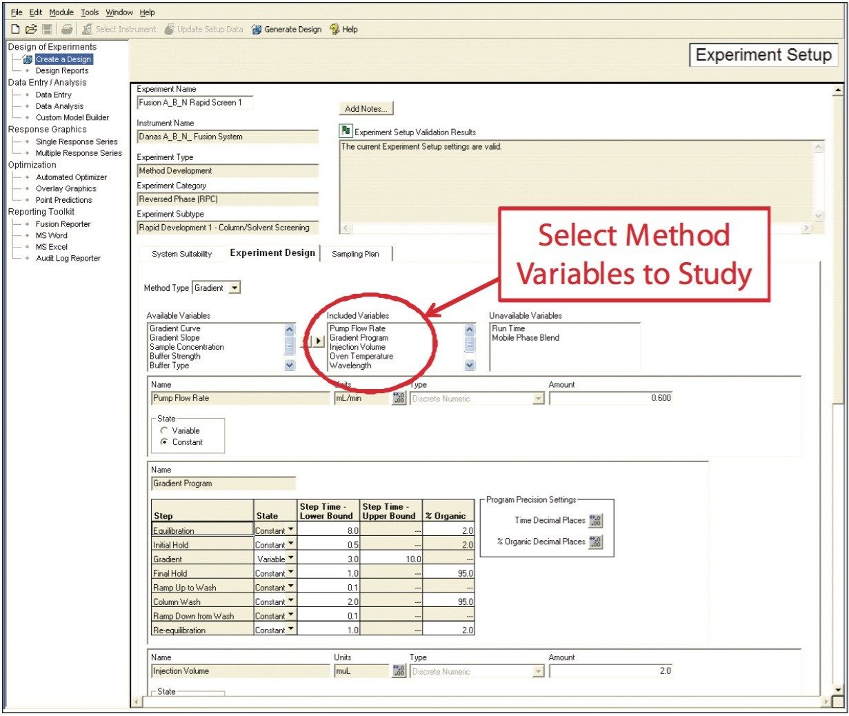 Rapid screening design