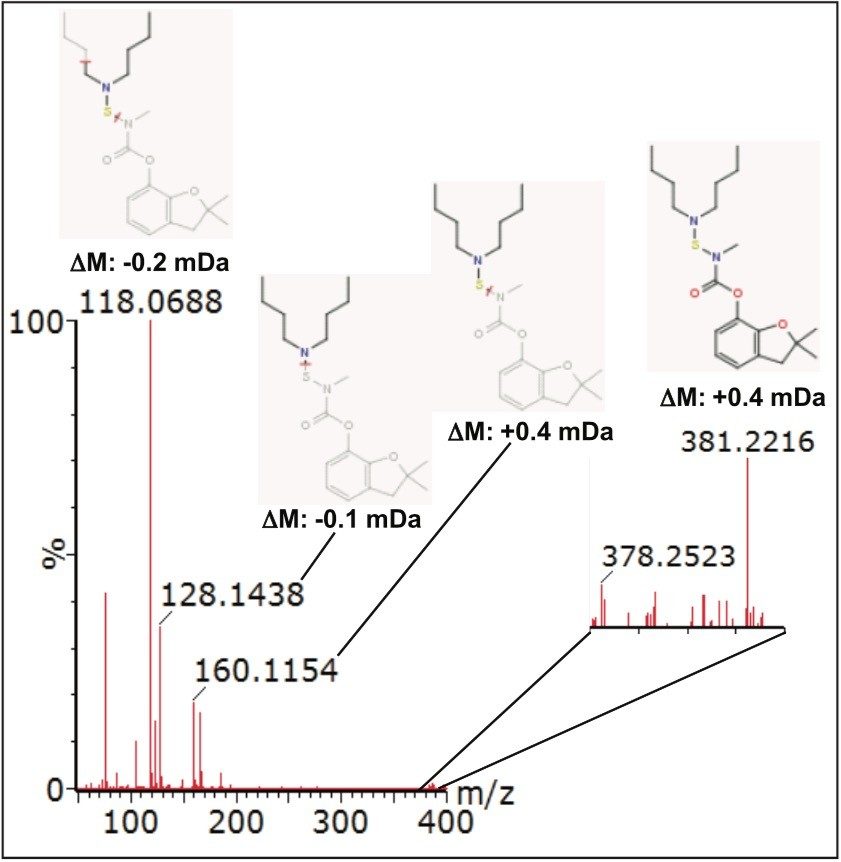 MSE high-energy fragment ion spectrum.