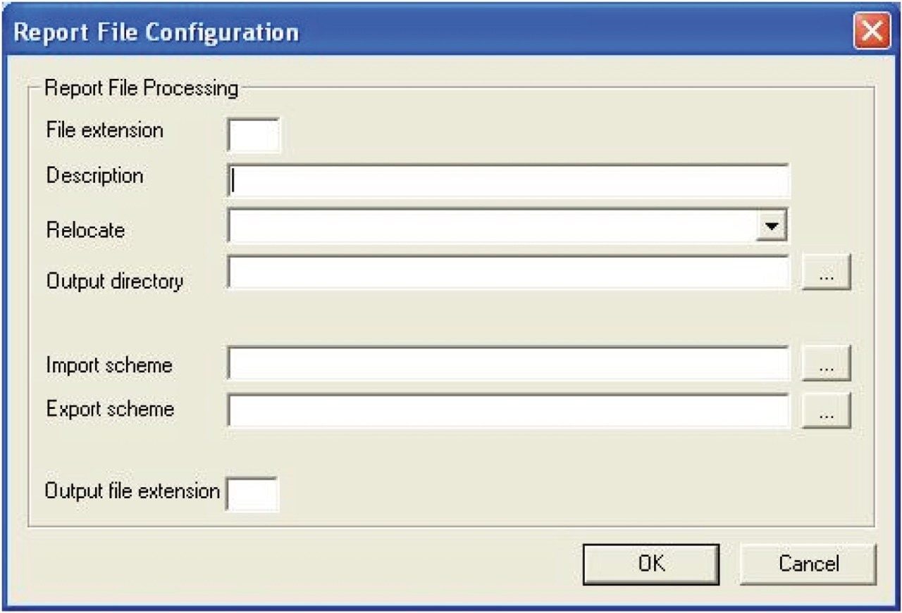 Report File Configuration dialog box