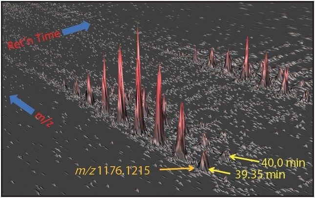 Three-dimensional representation of data for ion cluster
