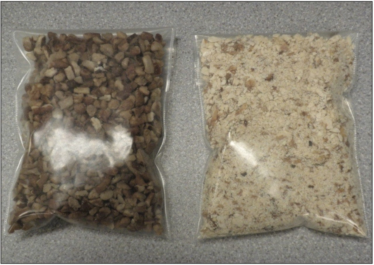 Walnuts pre-extraction and post extraction using SFE.