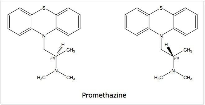 Chemical structure of promethazine
