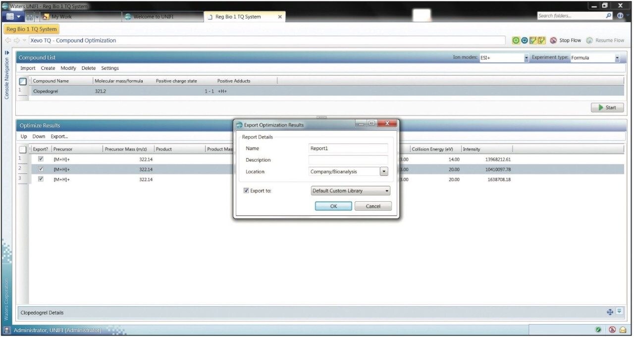 Exporting optimization results
