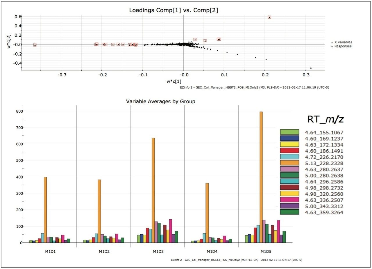 Loadings and variable average plots 