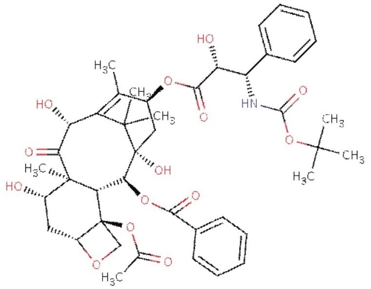Molecular structure of docetaxel.