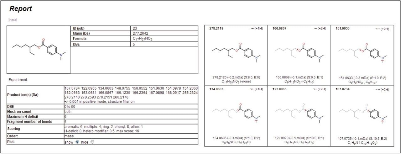 MassFragment output report